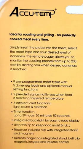 1479C ACCUTEMP Meat Thermometer Pager Remote Cooking #2