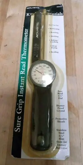 00663 ACU RITE Sure Grip Thermometer Analog Dial Steel Stem