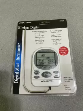 00724 ACURITE Kitchen Digital Meat Thermometer Steel Probe
