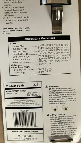 3618 ACURITE Rite Candy Thermometer Pan Clip Steel #2