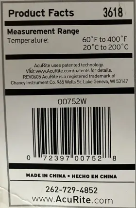 3618 ACURITE Rite Candy Thermometer Pan Clip Steel #3