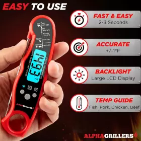 313057526547 ALPHA GRILLERS Meat Thermometer Grill Cooking #2