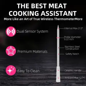 798038964110 AMSAU Wireless Smart Meat Thermometer Bluetooth #2