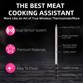 798038964240 AMSAU Wireless Smart Meat Thermometer Bluetooth #2