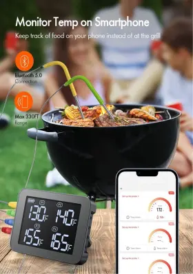 5436 ARSPIC Bluetooth Probe Meat Thermometer Wireless Roast #3