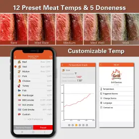 691195335765 BFOUR Wireless Bluetooth Meat Thermometer Dual #3