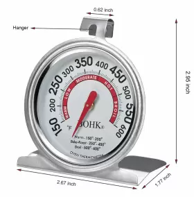 JY012001CN BOHK Dial Oven Thermometer Hook Rectange Stand #2
