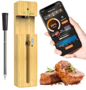 Branded01 445035069067 500ft Wireless Meat Thermometer Bluetooth Digital Smart Waterproof C