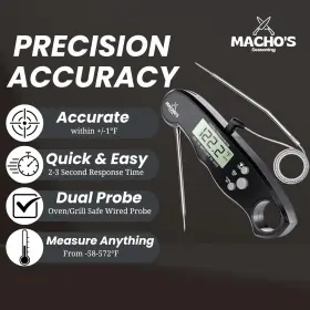 MSDP1 BRANDED01 Dual Probe Digital Meat Thermometer Wired Plu #2