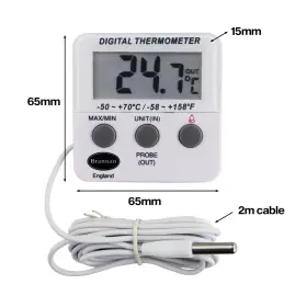 22-420-3 BRANNAN Refrigerator Thermometer Digital Fridge #3