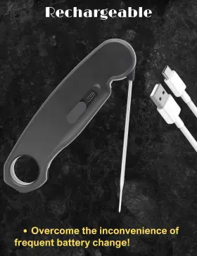 744306865214 BRAPILOT Meat Thermometer Rechargeable Cooking #3