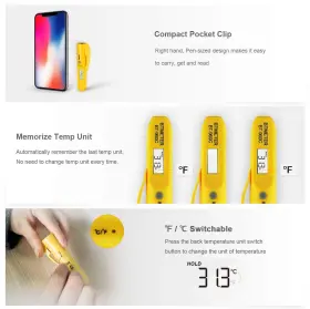 681381331084 BTMETER Digital Infrared Thermometer Pocket Clip #2