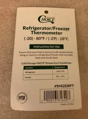 9142DRFT CHOICE Refrigerator Freezer Thermometer #2