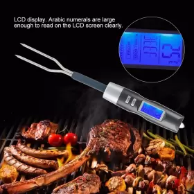 182426611952 CICIGLOW Meat Thermometer Fork Lcd Disply Bbq #2