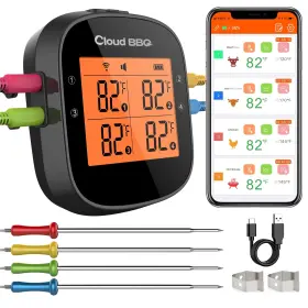 611188398331 CLOUD BBQ Wireless Meat Thermometer Smart