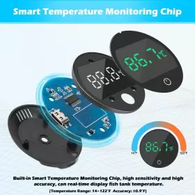 DT-01A DATOO Aquarium Thermometer Rechargeable Digital Led #3
