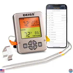 B0C77SNQFF DEISS Wireless Bluetooth Meat Thermometer Probes
