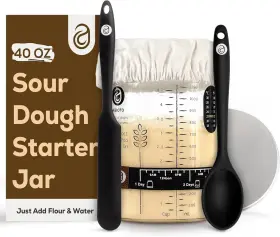 SSK-1200ML DEREKS GOODS Sourdough Starter Glass Jar Strips