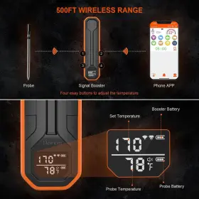HONGKONG-1 DEWJOM Wireless Meat Thermometer Digital Cooking #3