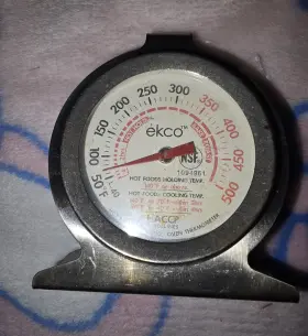 1094961 EKCO Steel Dial Oven Thermometer Stand Hang Nsf Haccp