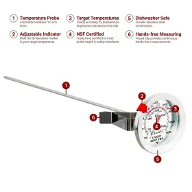 854202006076 ESCALI Steel Frying Candy Thermometer Pot Clip #2