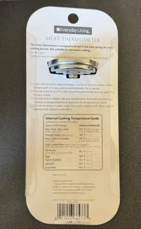 041226684773 EVERYDAY LIVING Steel Meat Thermometer Nsf #3