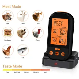 791767319916 GRILL Feet Wireless Oven Meat Thermometer Timer #2