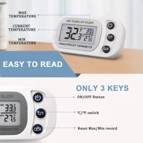 742404250567 FAHZON Digital Frigerator Thermometer Lcd Scree #3