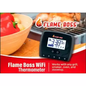 4-TEMPERATURES FLAME BOSS Wi Fi Thermometer Lcd Display Abs #3
