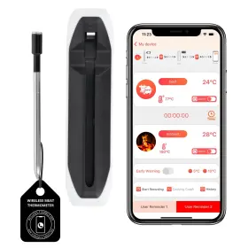 198168549704 FUSIONOVA Smart Meat Thermometer Digital Cooking
