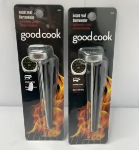 10167 GOOD COOK Meat Thermometer Steel Dial Glow Bbq