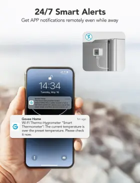 810127732506 GOVEELIFE Wifi Refrigerator Thermometer Alarm #2