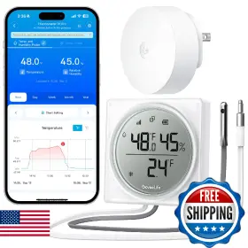 B0FQX23Q93 GOVEELIFE Smart Wifi Refrigerator Thermometer Alar