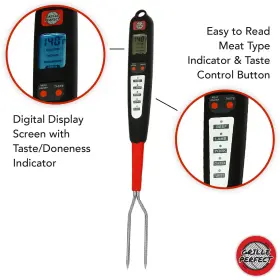 689718743630 GRILLE PERFECT Digital Meat Thermometer Fork Bbq #3