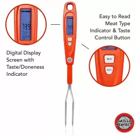 718196765688 GRILLE PERFECT Digital Meat Thermometer Fork Bbq #3