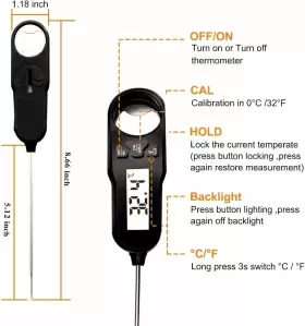 749877666192 GWEUZMALL Digital Meat Thermometer Waterproof #2