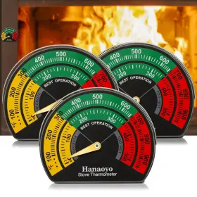 726954655133 HANAOYO Wood Stove Thermometer Magnetic Pipe