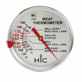 29008 HIC KITCHEN Roasting Meat Thermometer Oven Safe Stainl