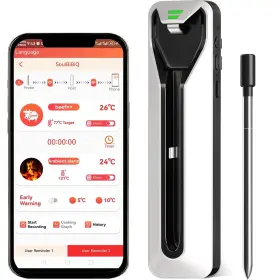 025128331720 HIGSEEU Wireless Meat Thermometer Digital Food