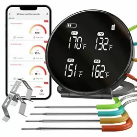 790795442405 HOMETALL Wireless Meat Thermometer Bluetooth