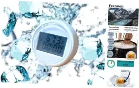198168766828 ILLUMRAY Bath Thermometer Timer Floating