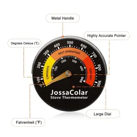 766224810381 JOSSACOLAR Wood Stove Thermometer Magnetic Pipe #2