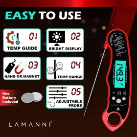 753389309034 LAMANNI Meat Thermometer Cooking Precise Digital #3