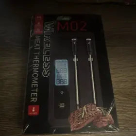 X004TOMF7F M02 Wireless Meat Thermometer Dual Probe Usb Steel
