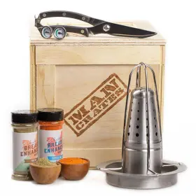 810016080251 MAN CRATES Beer Chicken Roaster Gourmet Chipotle #3
