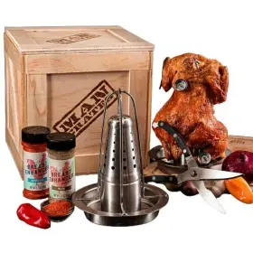 810016080251 MAN CRATES Beer Chicken Roaster Gourmet Chipotle