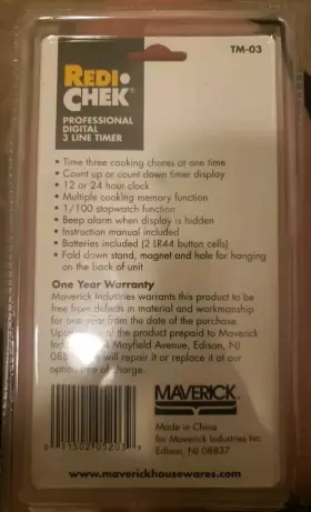 2878002 Maverick Redi Chek Digital Line Timer Cooking Memor #2