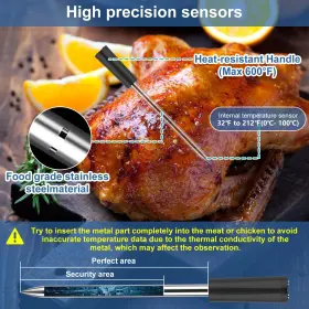 607111409915 MOGUNDAM Wireless Meat Thermometer Grilling #3