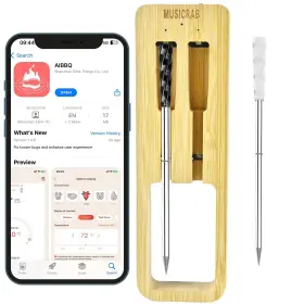 764155697880 MUSICRAB Wireless Smart Meat Thermometer Ceramic