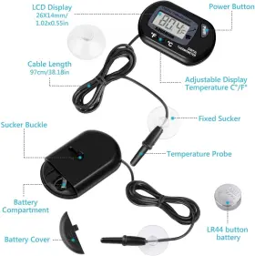ST-3 NEPTONION Aquarium Thermometer Lcd Digital Pack #3